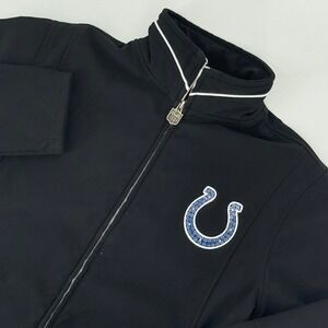 NFL Pro Line Indianapolis Colts Women Small Black Full Zip Sequin Track Jacket